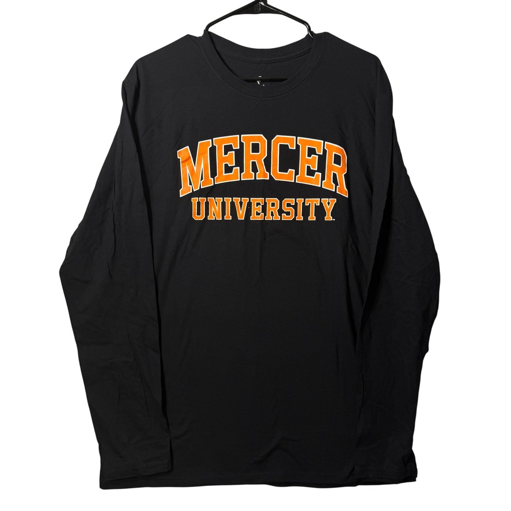 Fanatics Mercer University Long Sleeve Shirt Mens Large Black Cotton Tee NEW